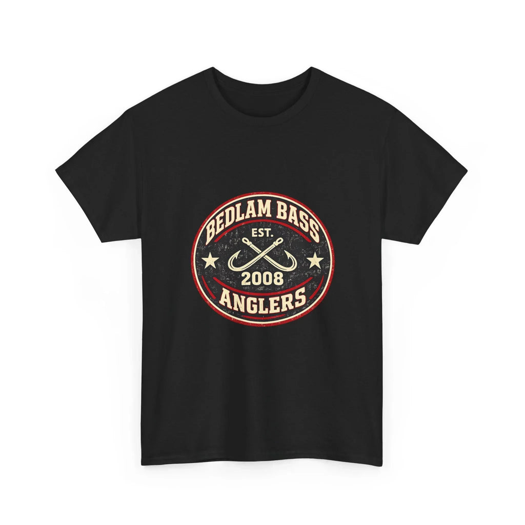 Bass Anglers T-Shirt — "Bedlam Bass Anglers Est. 2008" Vintage Fishing Tee