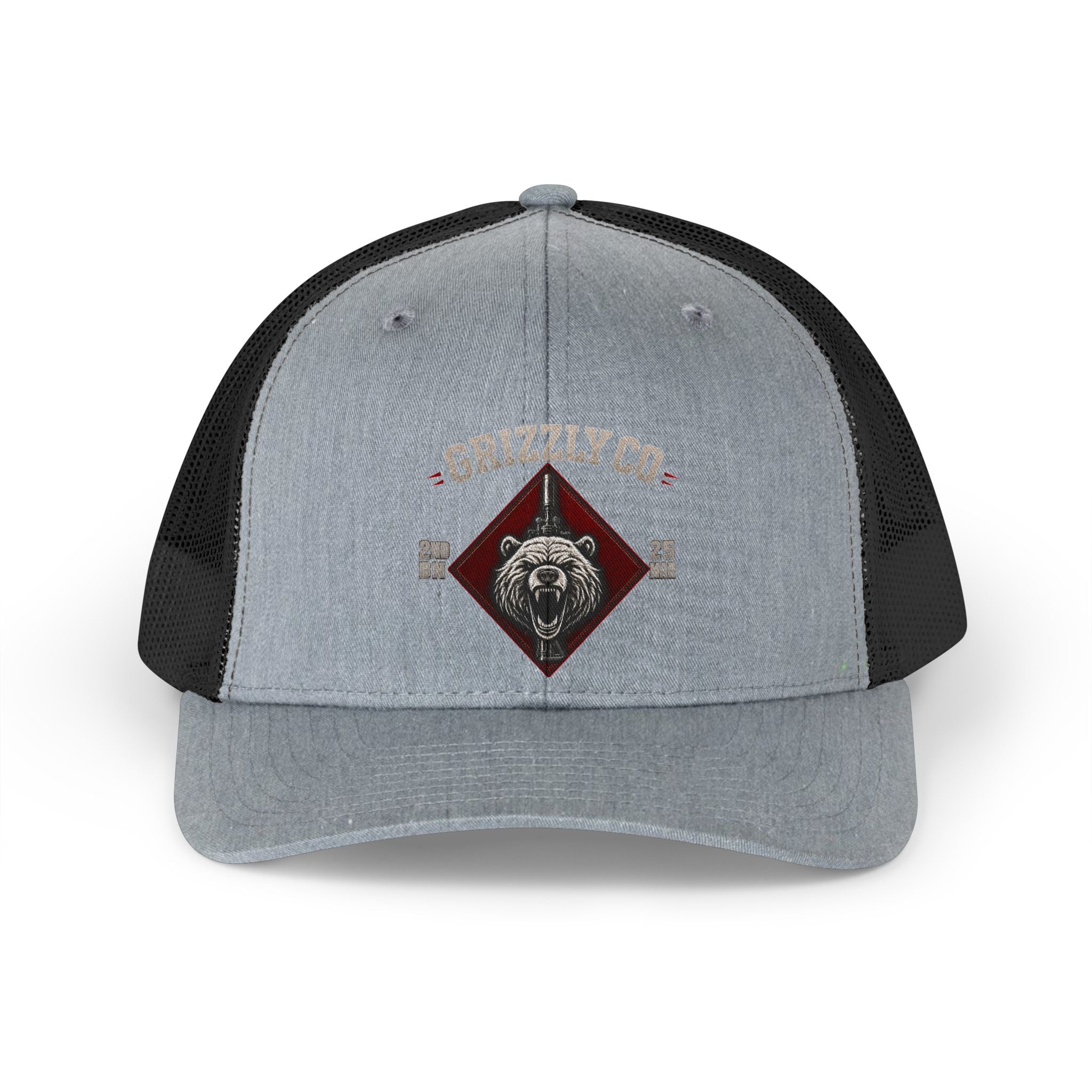 Trucker Hat — Retro Roaring Bear Embroidered Mesh Cap