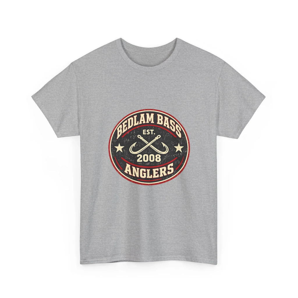 Bass Anglers T-Shirt — "Bedlam Bass Anglers Est. 2008" Vintage Fishing Tee