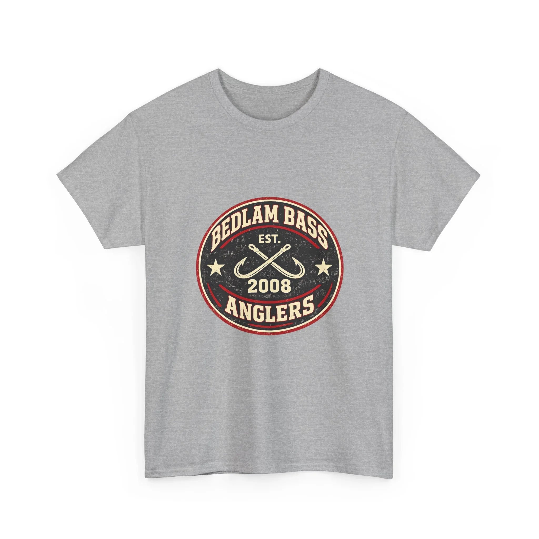 Bass Anglers T-Shirt — "Bedlam Bass Anglers Est. 2008" Vintage Fishing Tee