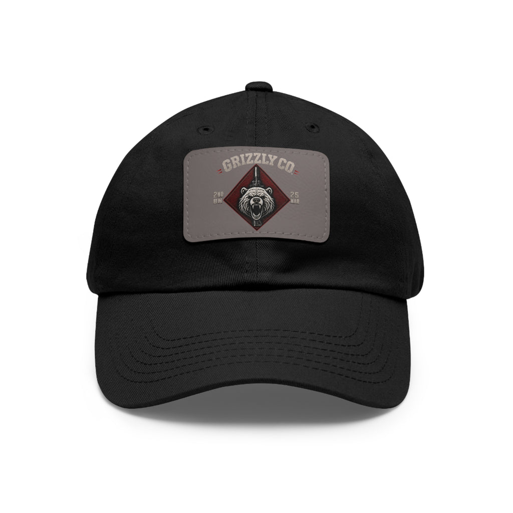 Bear Logo Leather Patch Dad Hat — Vintage Outdoor Cap