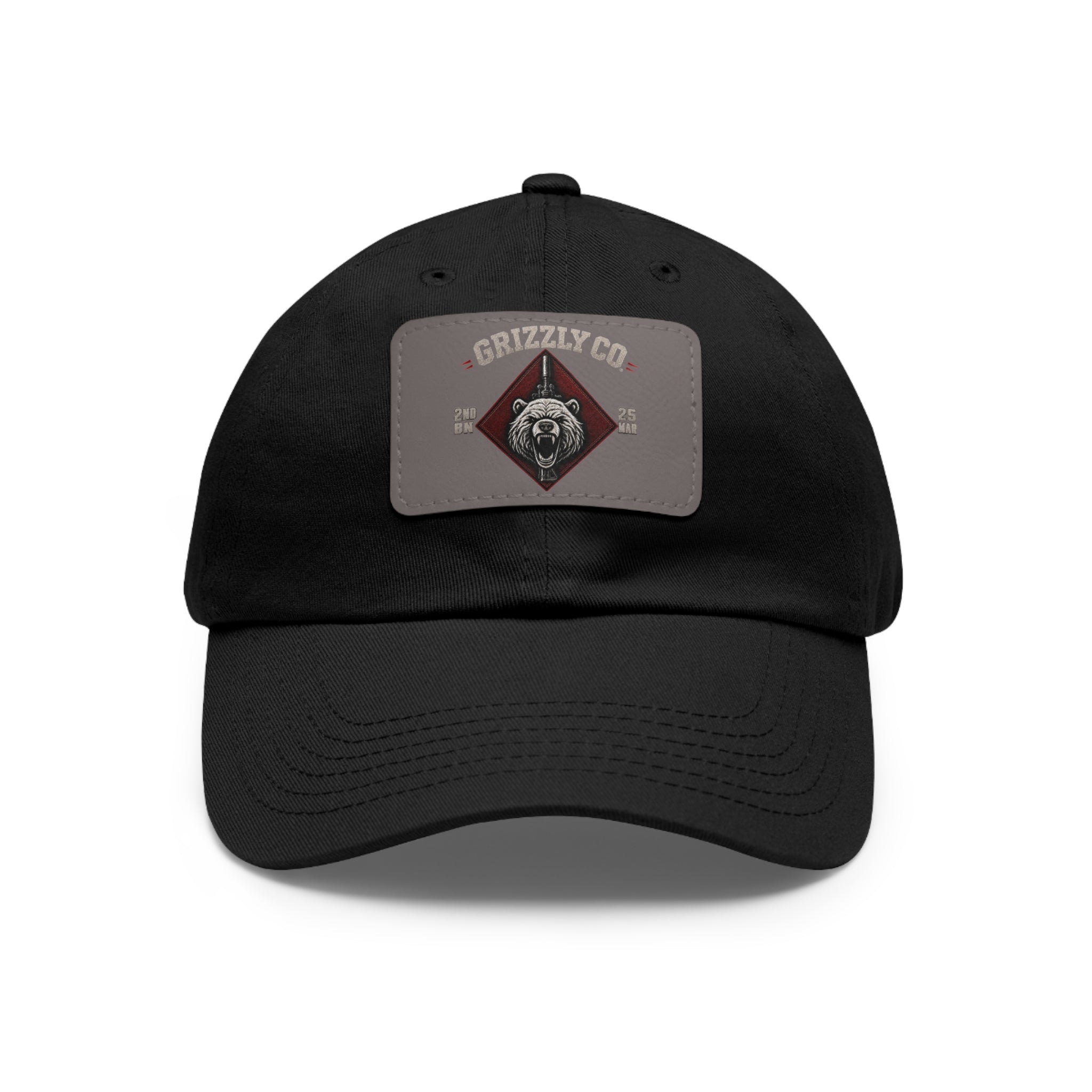 Bear Logo Leather Patch Dad Hat — Vintage Outdoor Cap