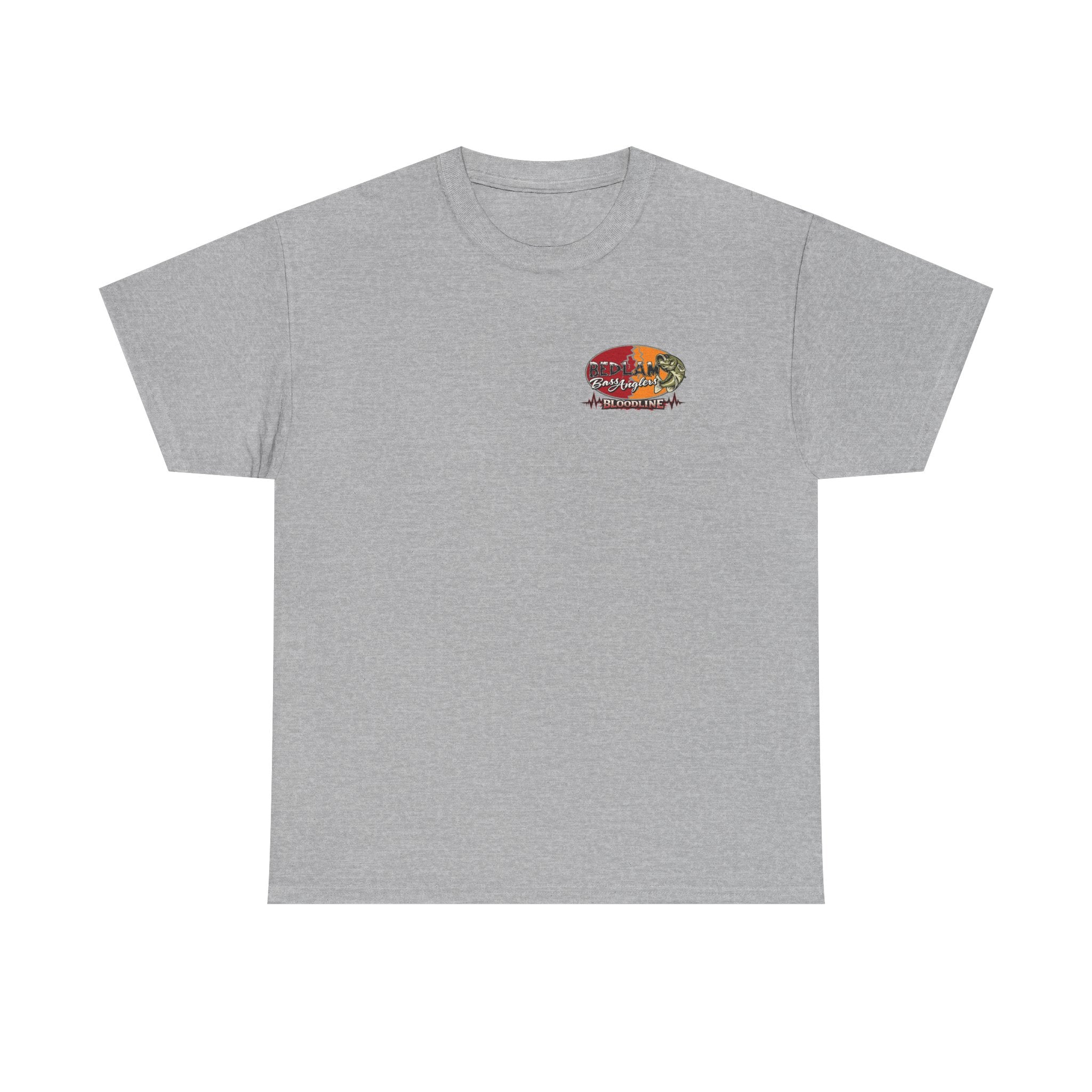 Fishing Bass Graphic Tee — "Red Lake Bassington" Vintage Sunset T-Shirt