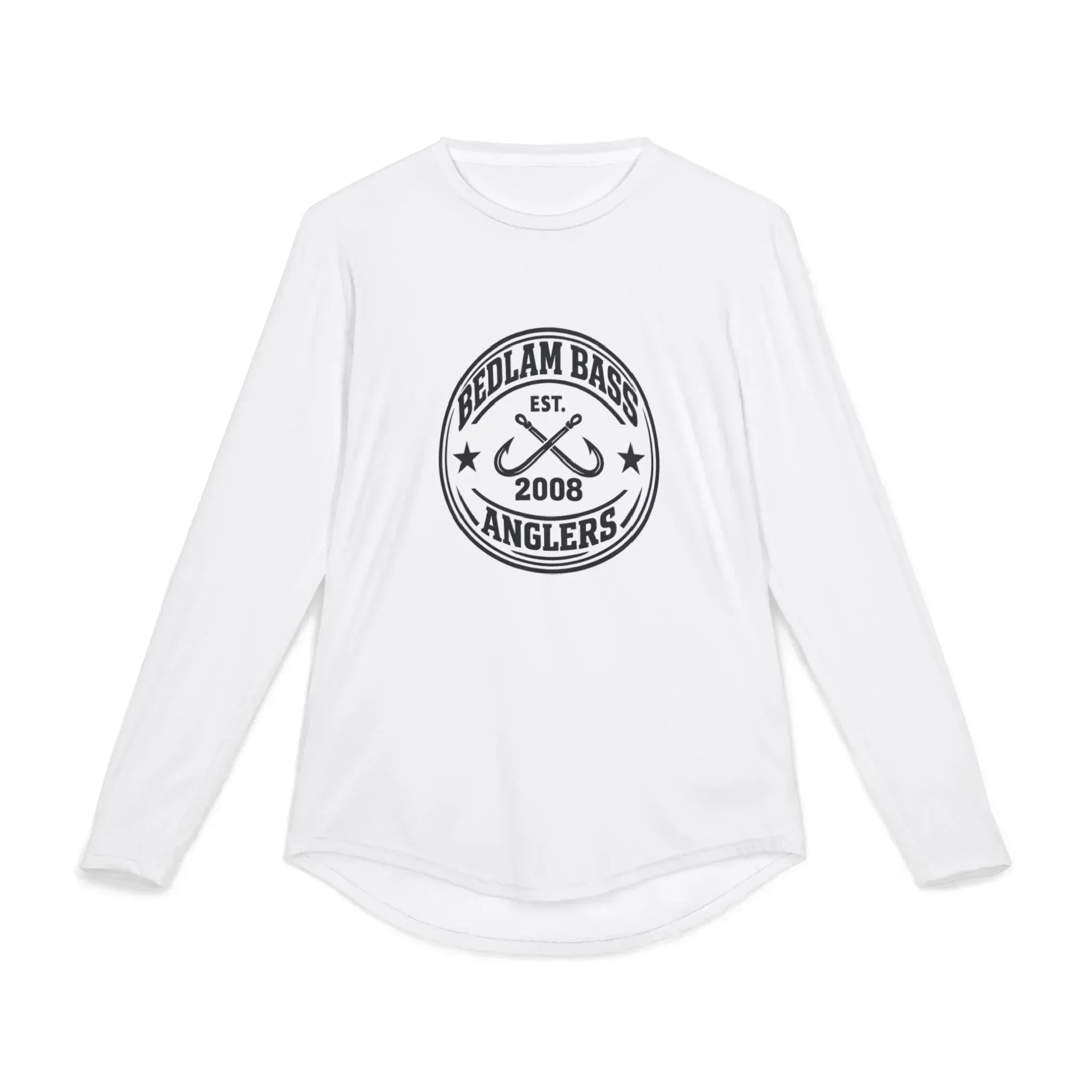 Anglers Badge Long Sleeve UV Shirt — Bedlam Bass Est. 2008 Fishing Tee