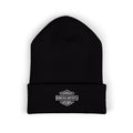 Embroidered Classic Cuffed Beanie – Vintage Shield Logo Knit Hat