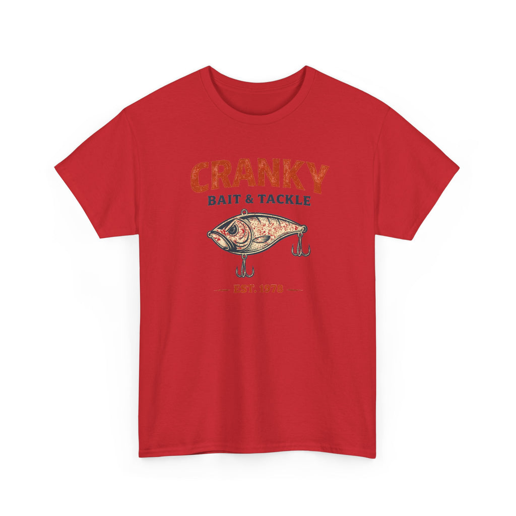 Cranky Bait & Tackle Fishing T‑Shirt – Vintage Lure Graphic, Est. 1978
