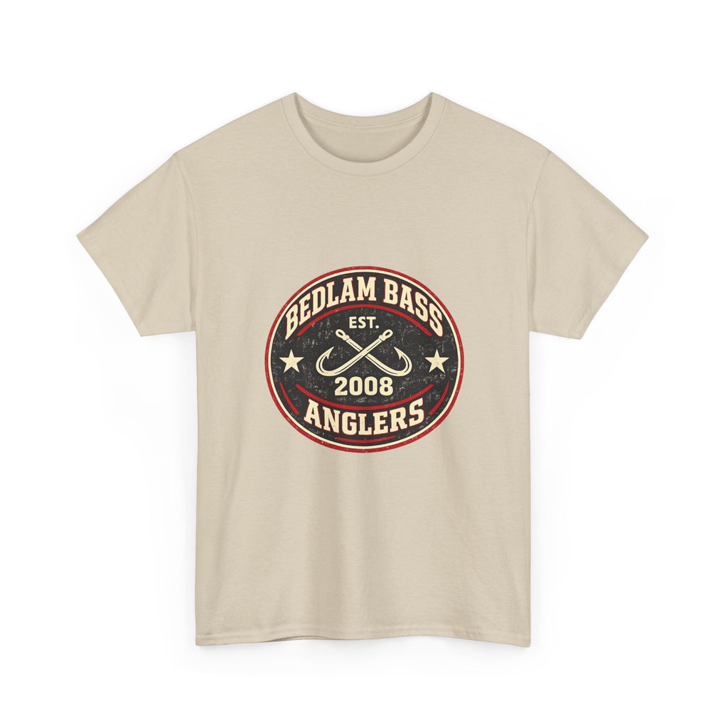 Bass Anglers T-Shirt — "Bedlam Bass Anglers Est. 2008" Vintage Fishing Tee