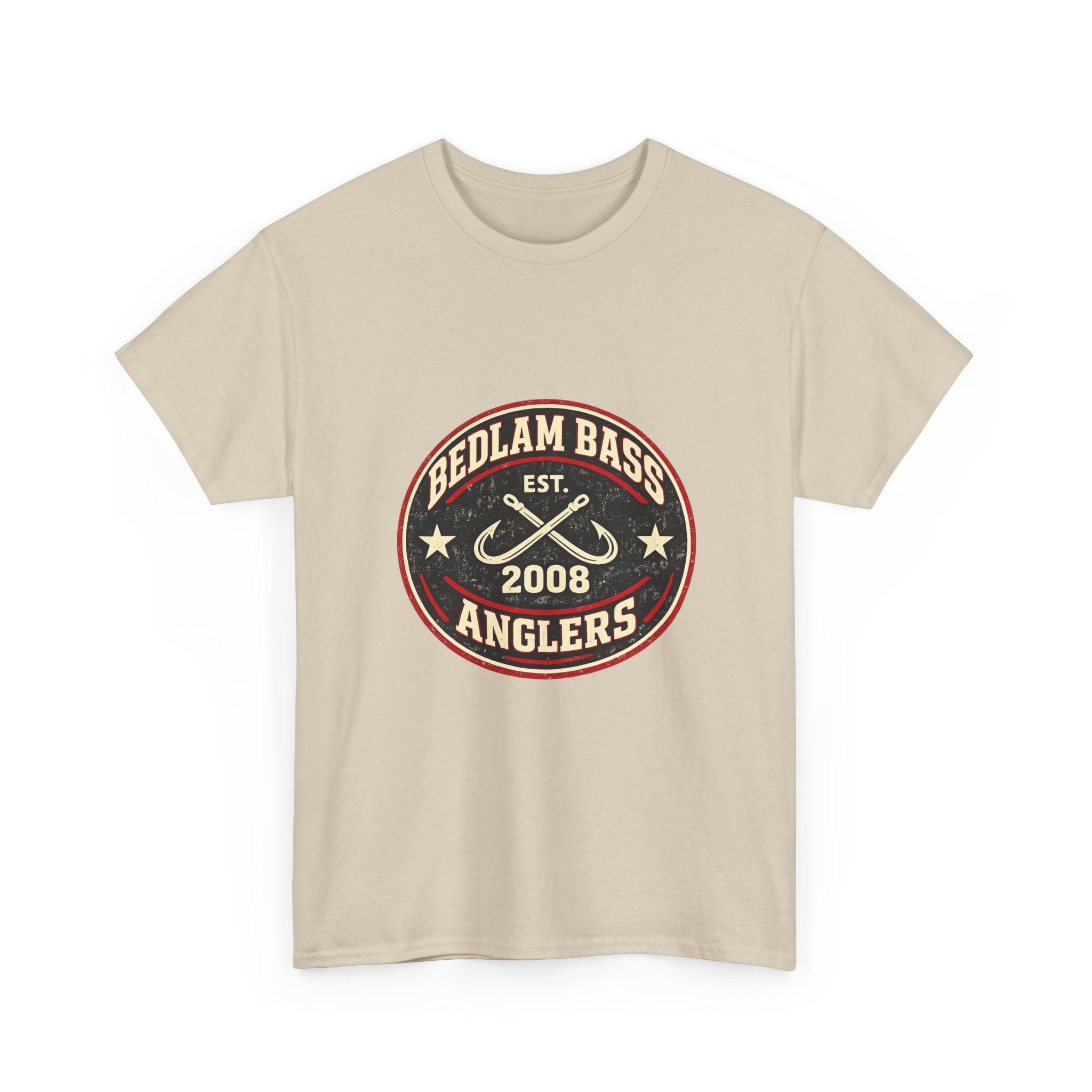 Bass Anglers T-Shirt — "Bedlam Bass Anglers Est. 2008" Vintage Fishing Tee