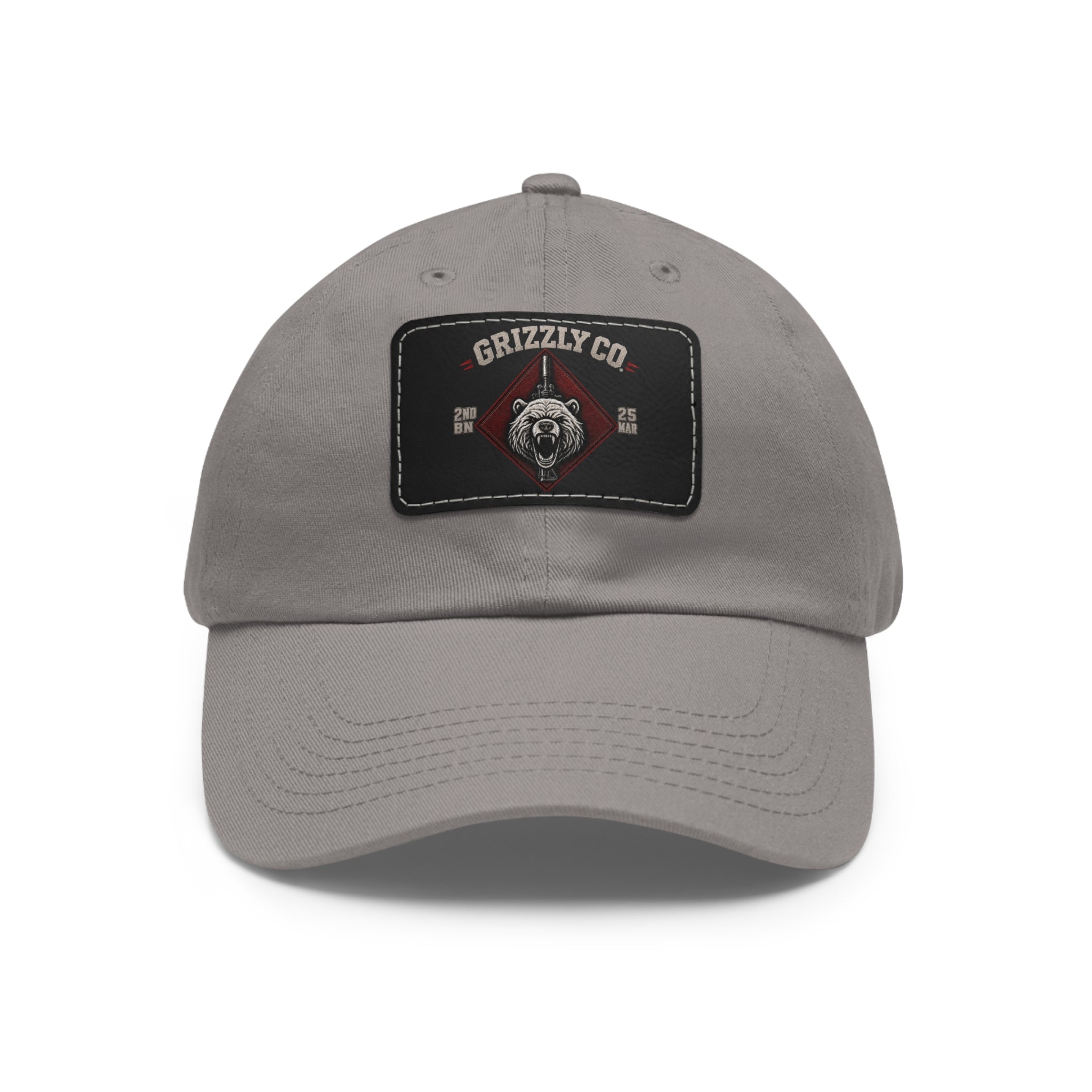 Bear Logo Leather Patch Dad Hat — Vintage Outdoor Cap
