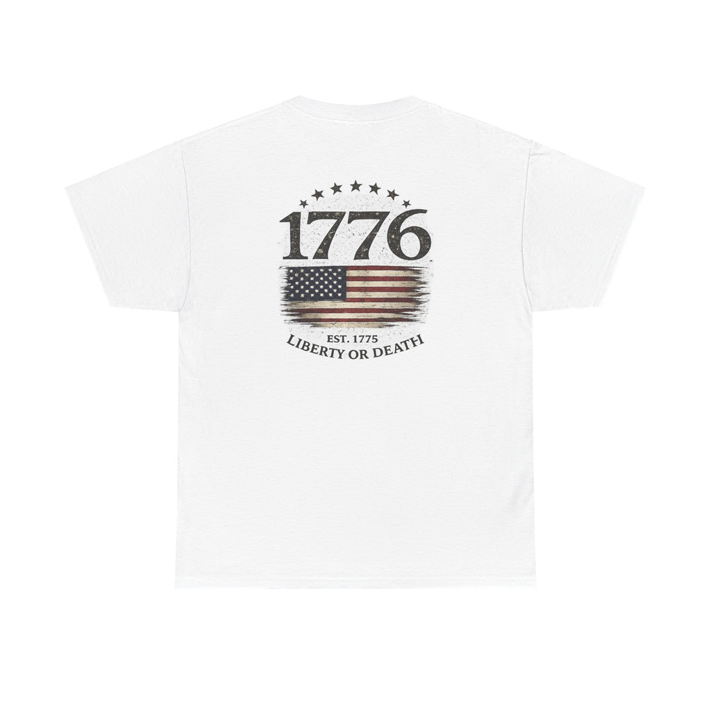 1776 American Flag T-Shirt — Liberty or Death Patriotic Tee