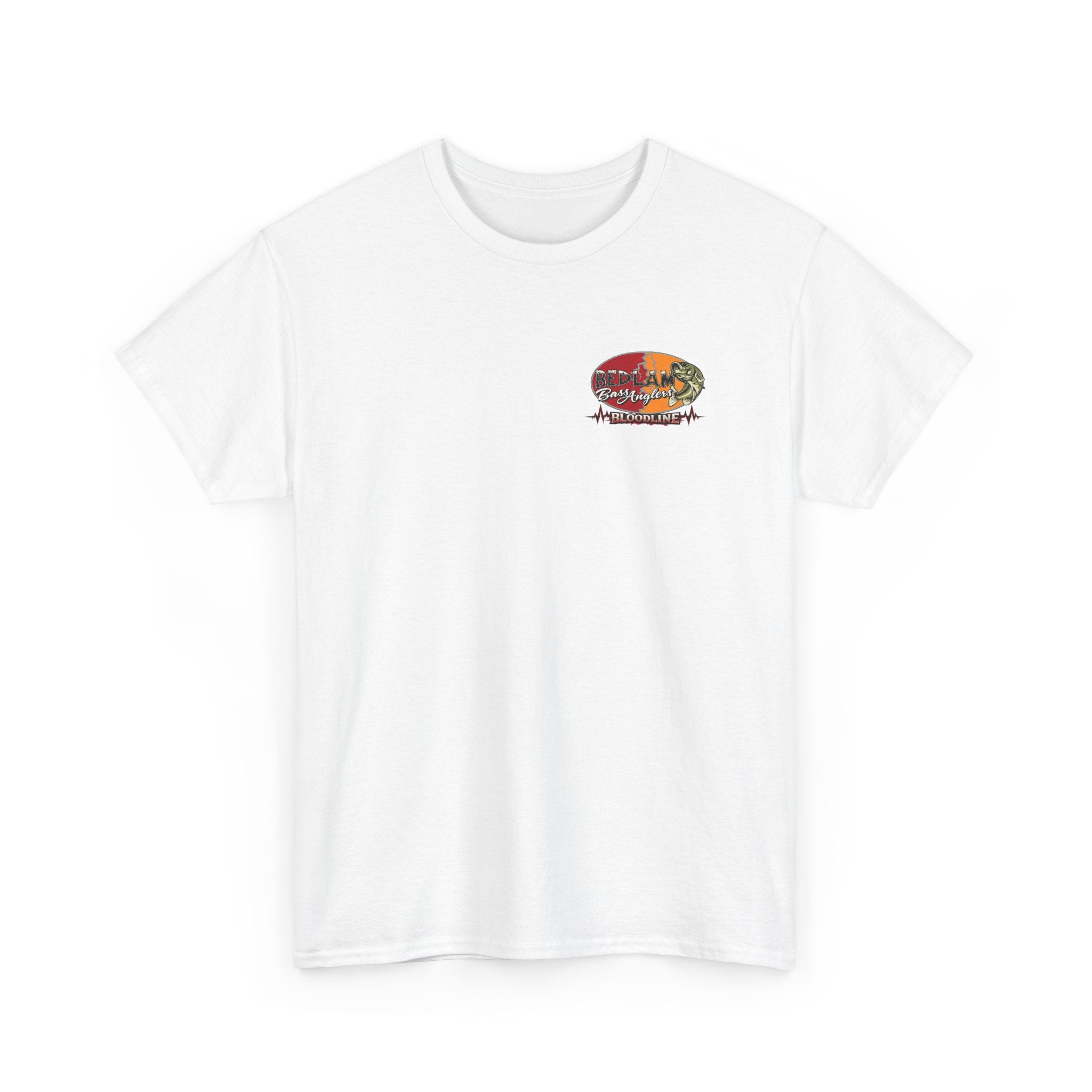 Fishing Bass Graphic Tee — "Red Lake Bassington" Vintage Sunset T-Shirt