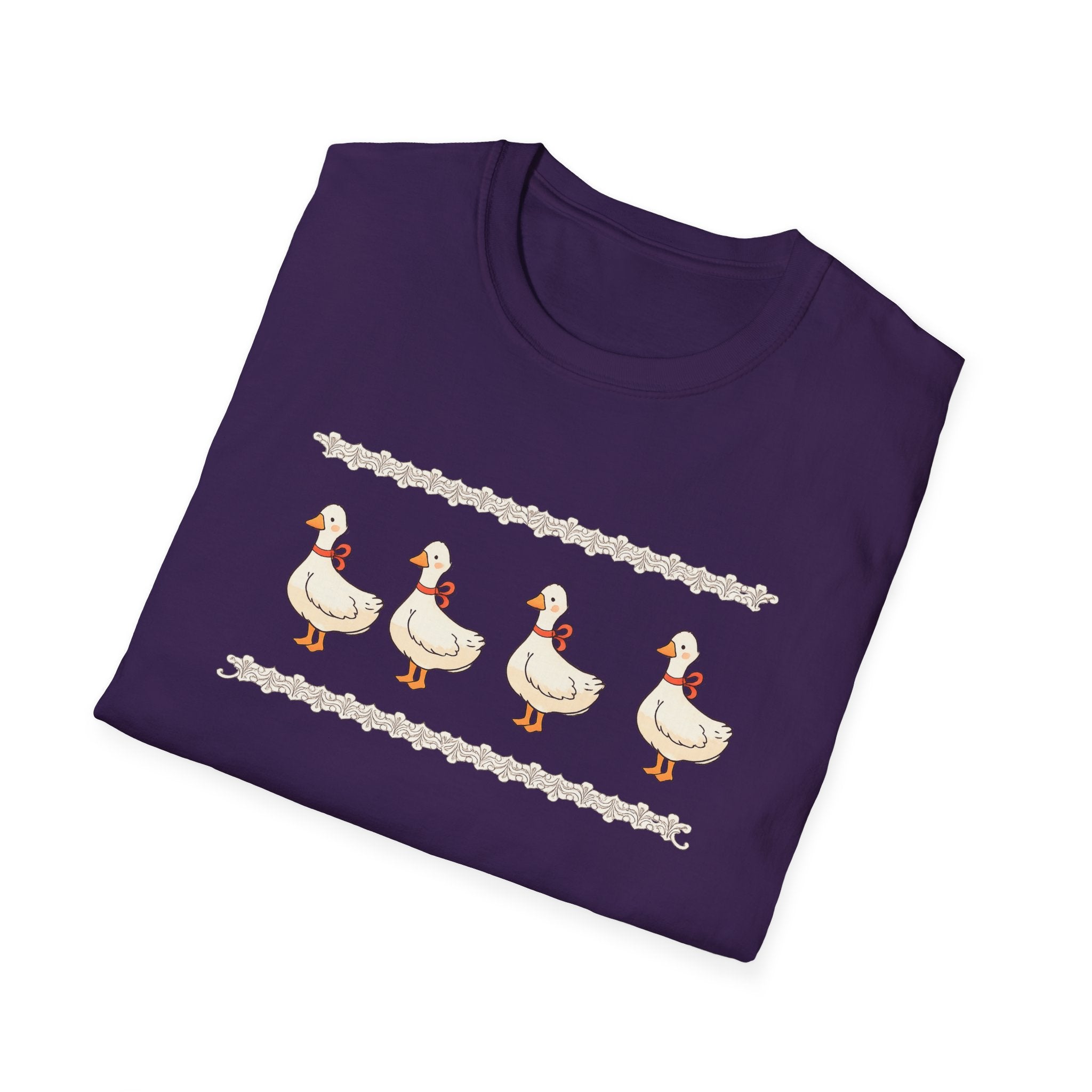 Cute Duck Row Graphic T-Shirt — Whimsical Farm Animal Tee