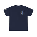 Police Thin Blue Line T-Shirt — "Duty Honor Country" Badge Back Graphic