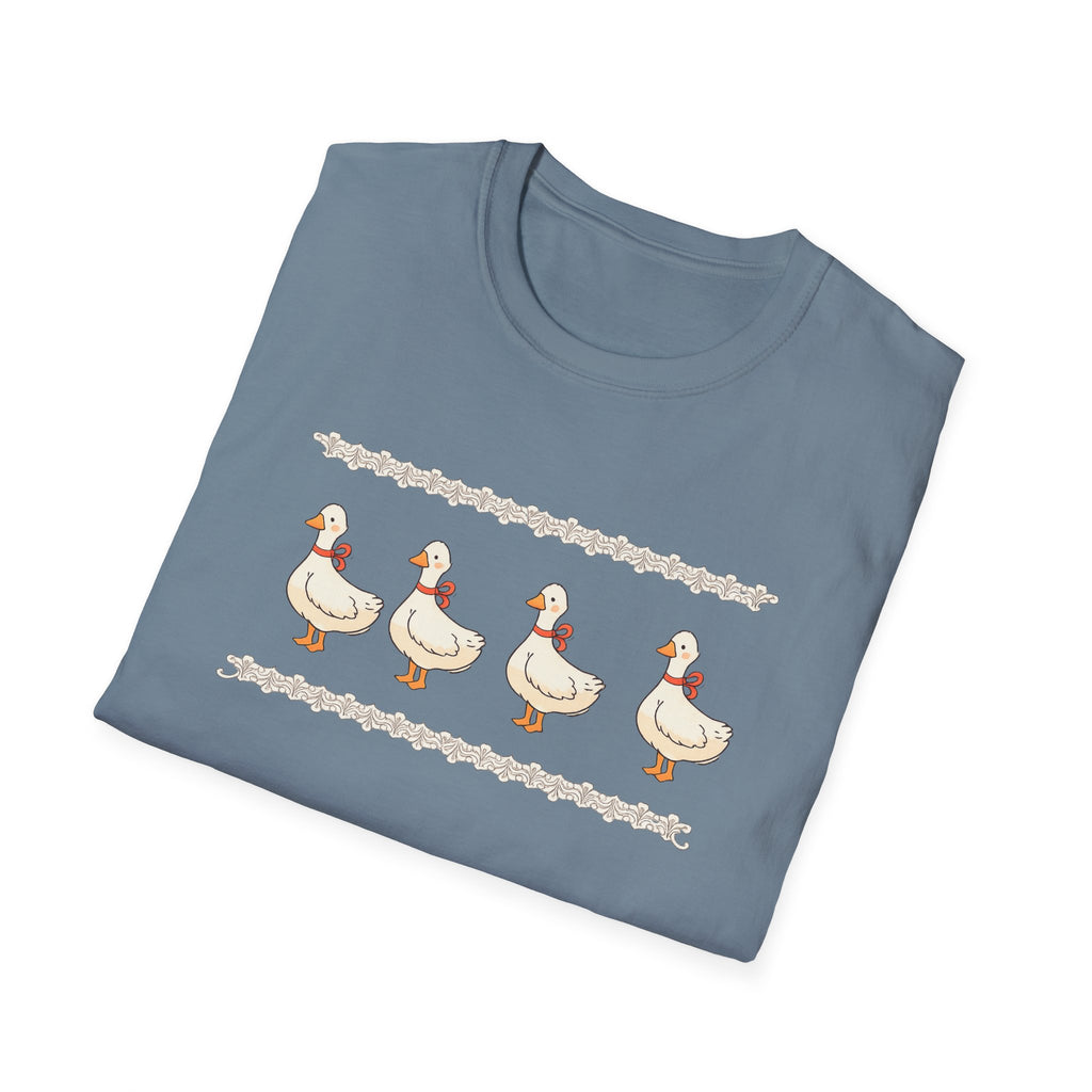 Cute Duck Row Graphic T-Shirt — Whimsical Farm Animal Tee