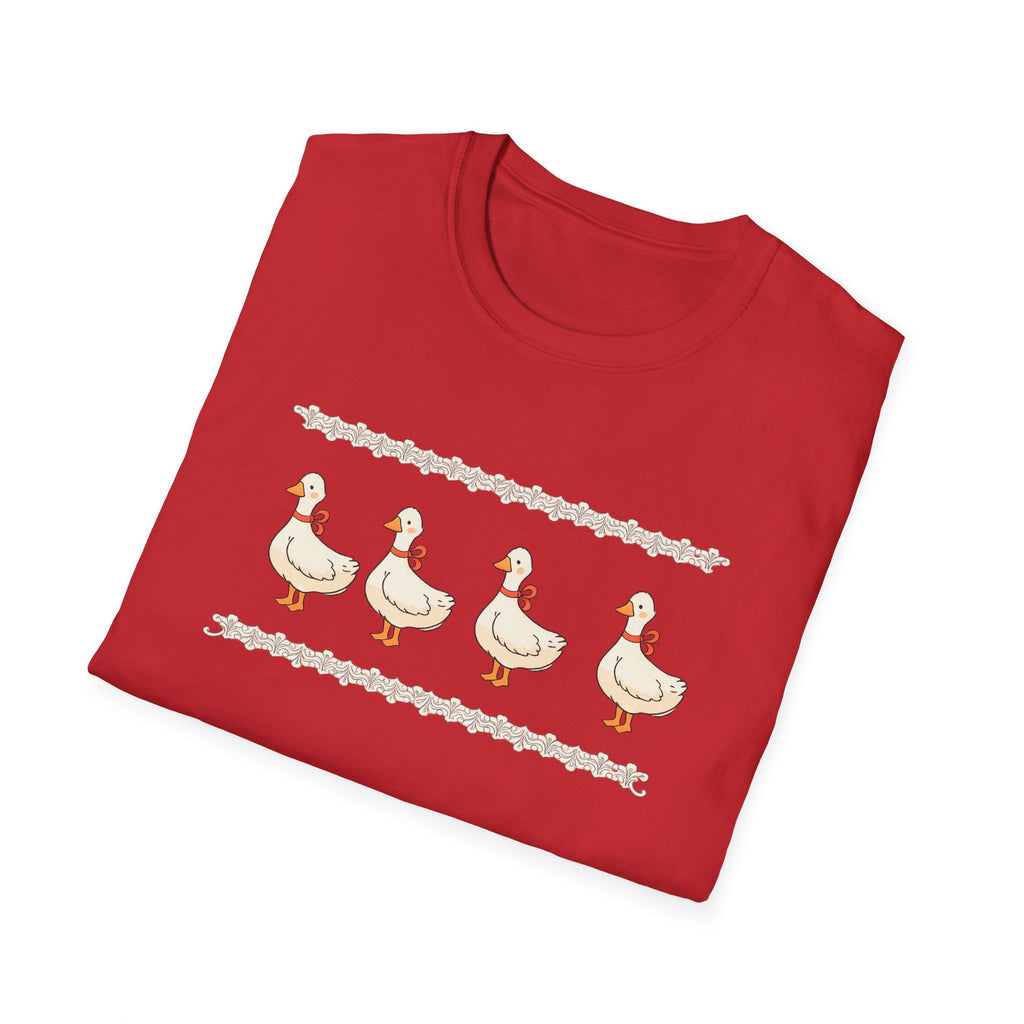 Cute Duck Row Graphic T-Shirt — Whimsical Farm Animal Tee