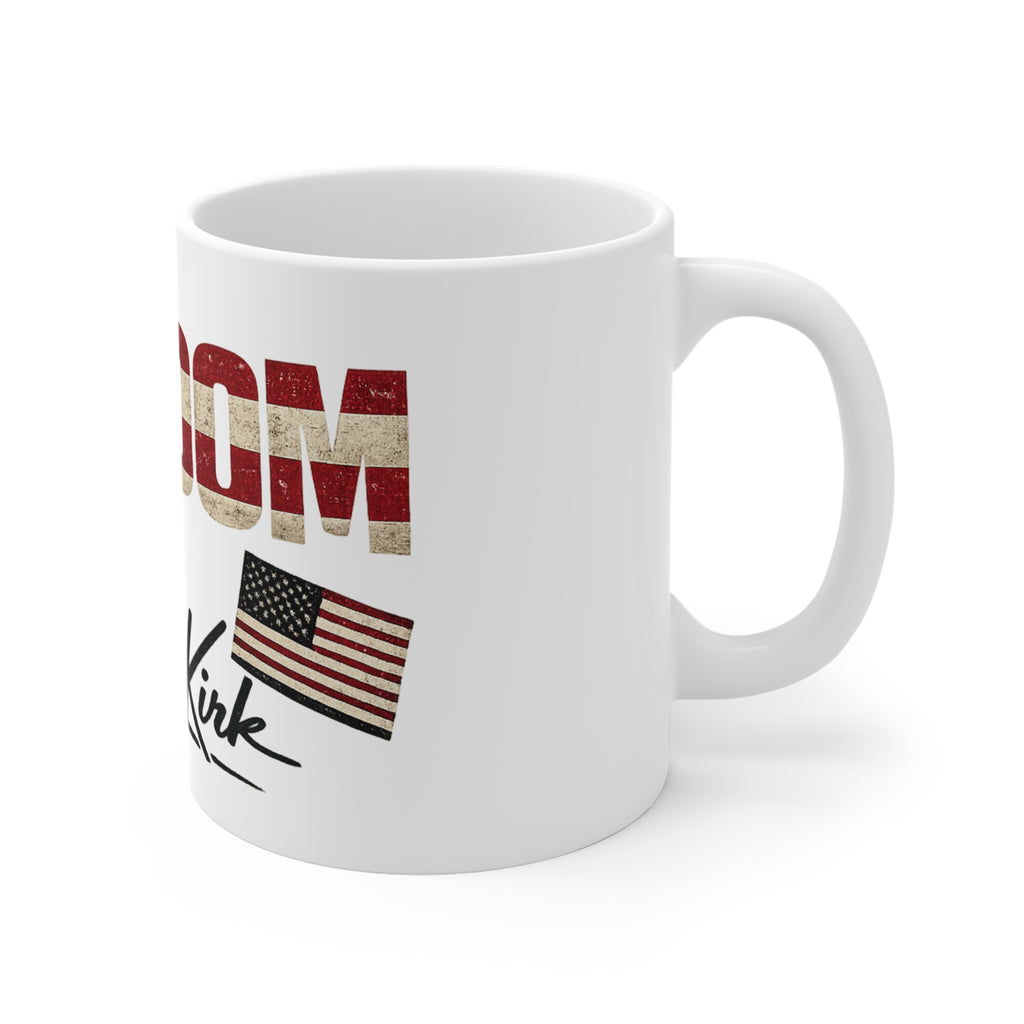 Freedom USA Flag 11oz Mug — "Charlie Kirk" Signature Coffee Cup