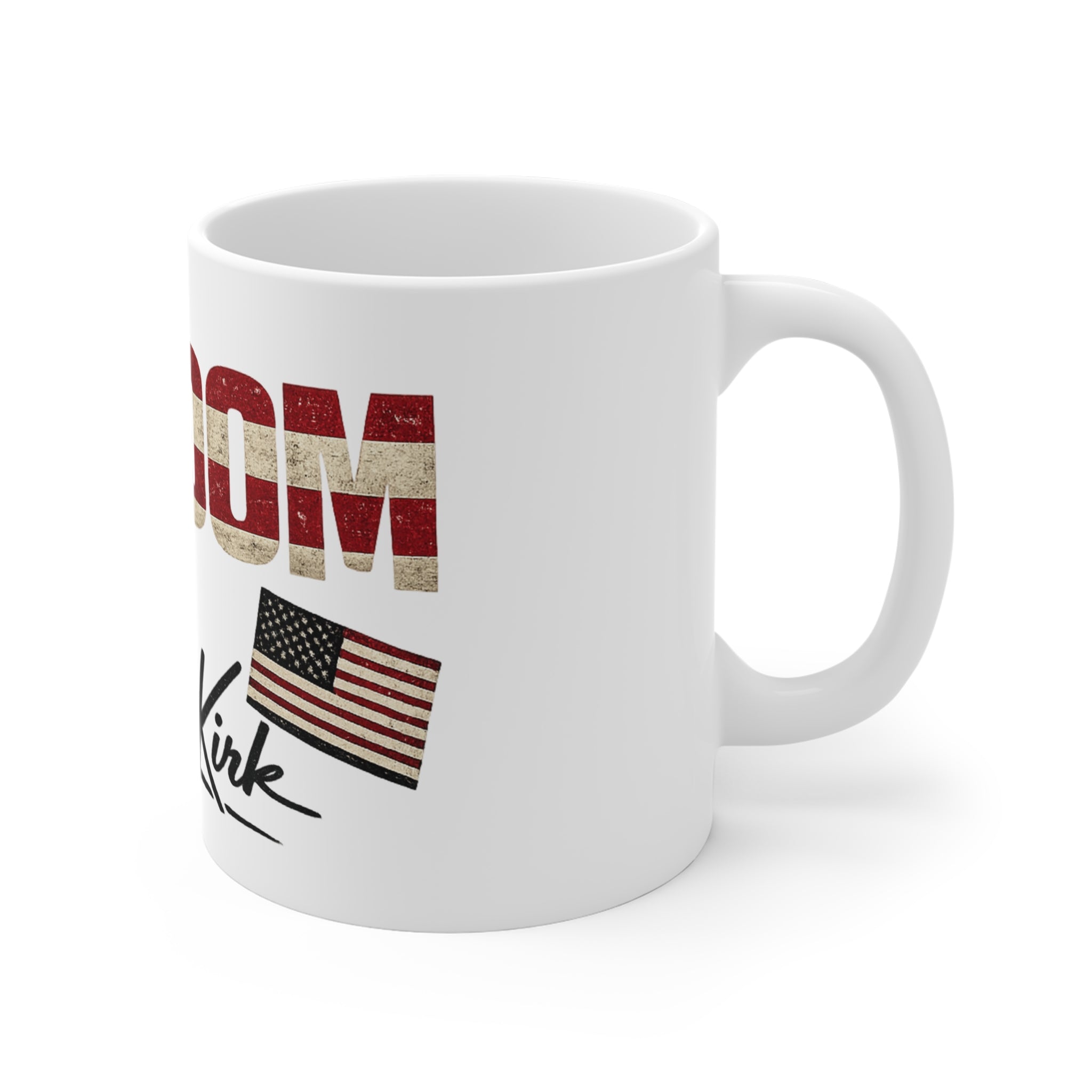 Freedom USA Flag 11oz Mug — "Charlie Kirk" Signature Coffee Cup