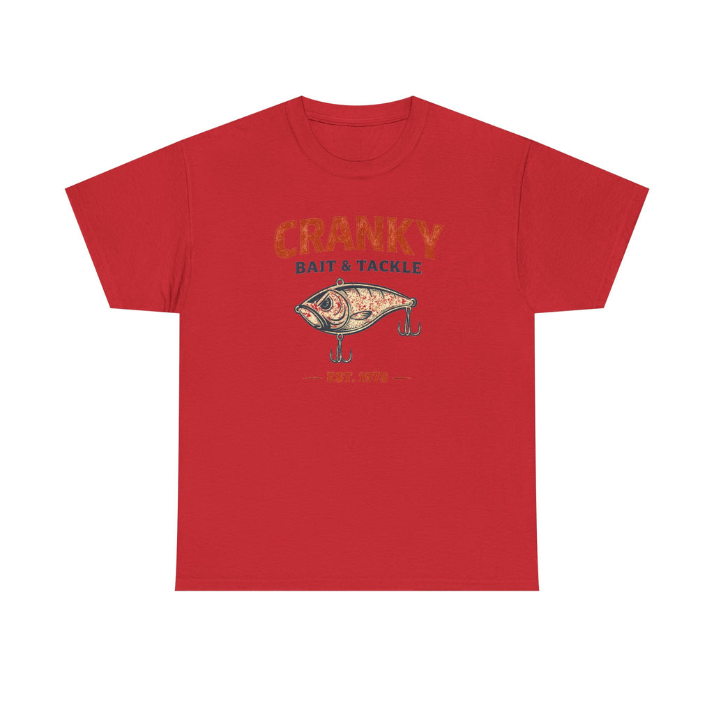 Cranky Bait & Tackle Fishing T‑Shirt – Vintage Lure Graphic, Est. 1978