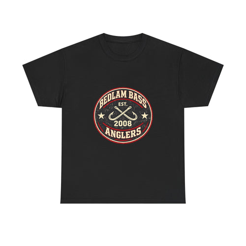 Bass Anglers T-Shirt — "Bedlam Bass Anglers Est. 2008" Vintage Fishing Tee