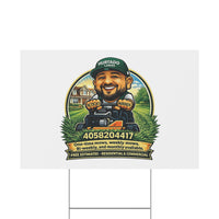 Yard Sign — Hurtado Lawns Lawn Care Advertisement Sign with Phone Number & Services