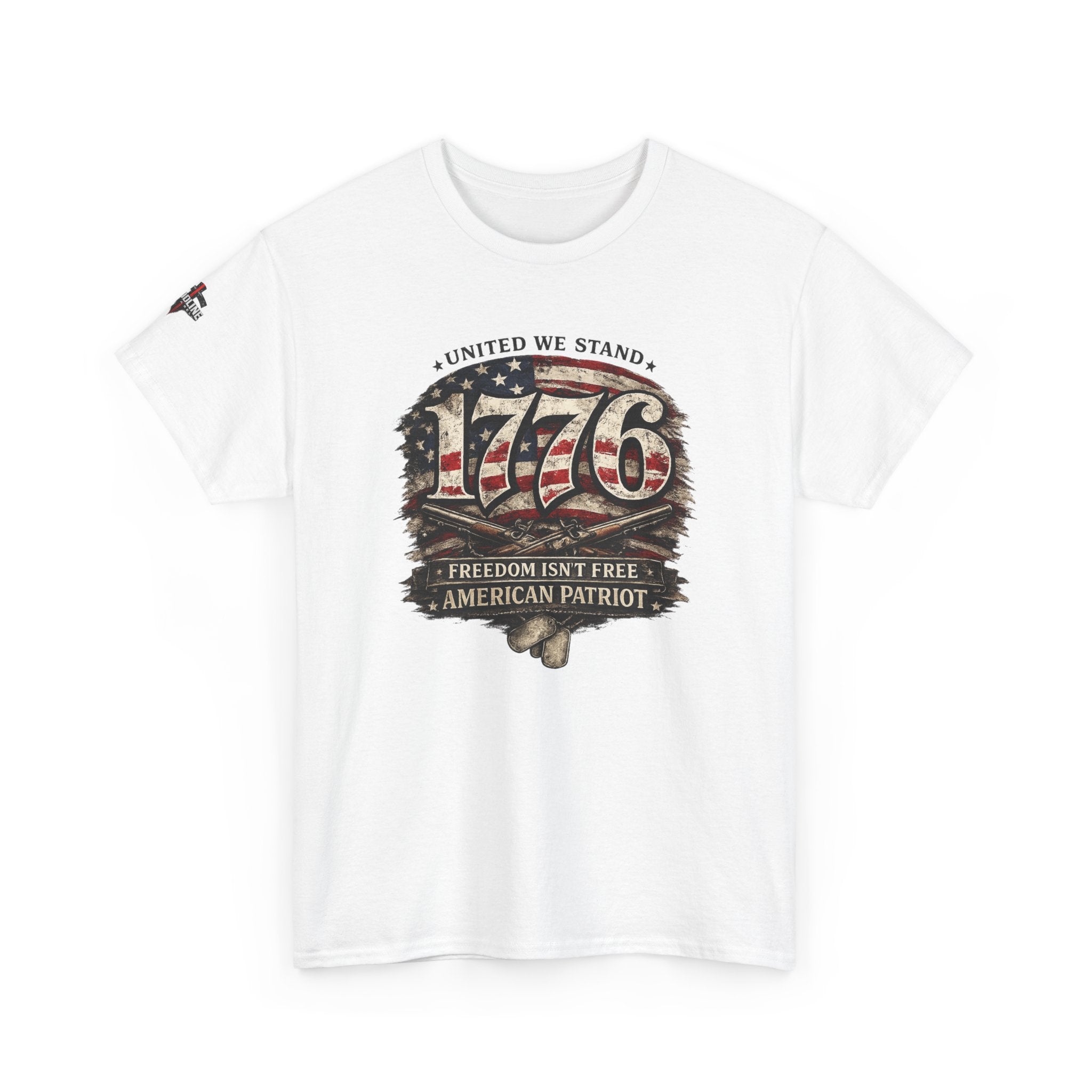 1776 American Patriot T-Shirt — 'United We Stand' Vintage Flag Tee