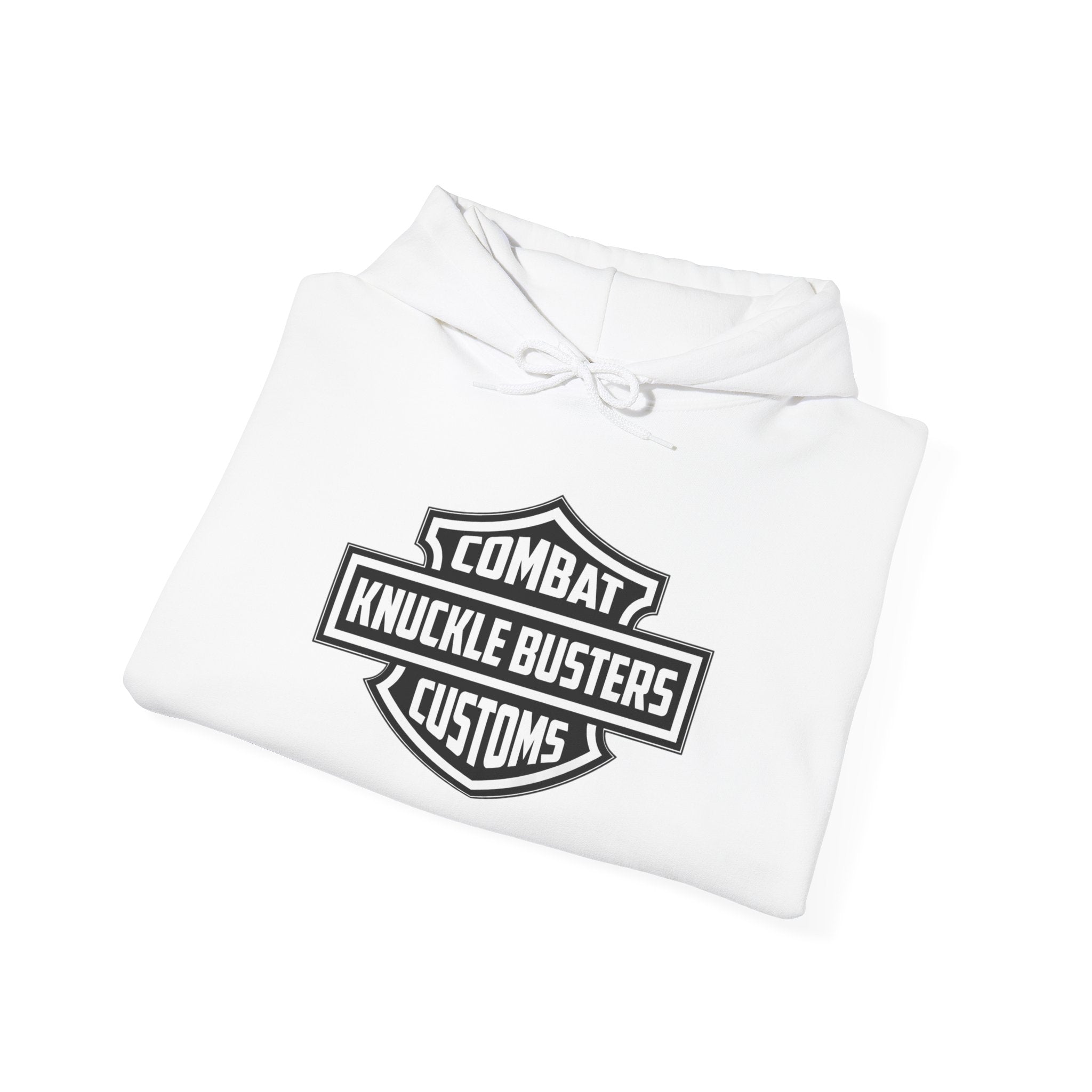 Combat Knuckle Busters Customs Logo Hoodie – Motorcycle Club Style Pullover