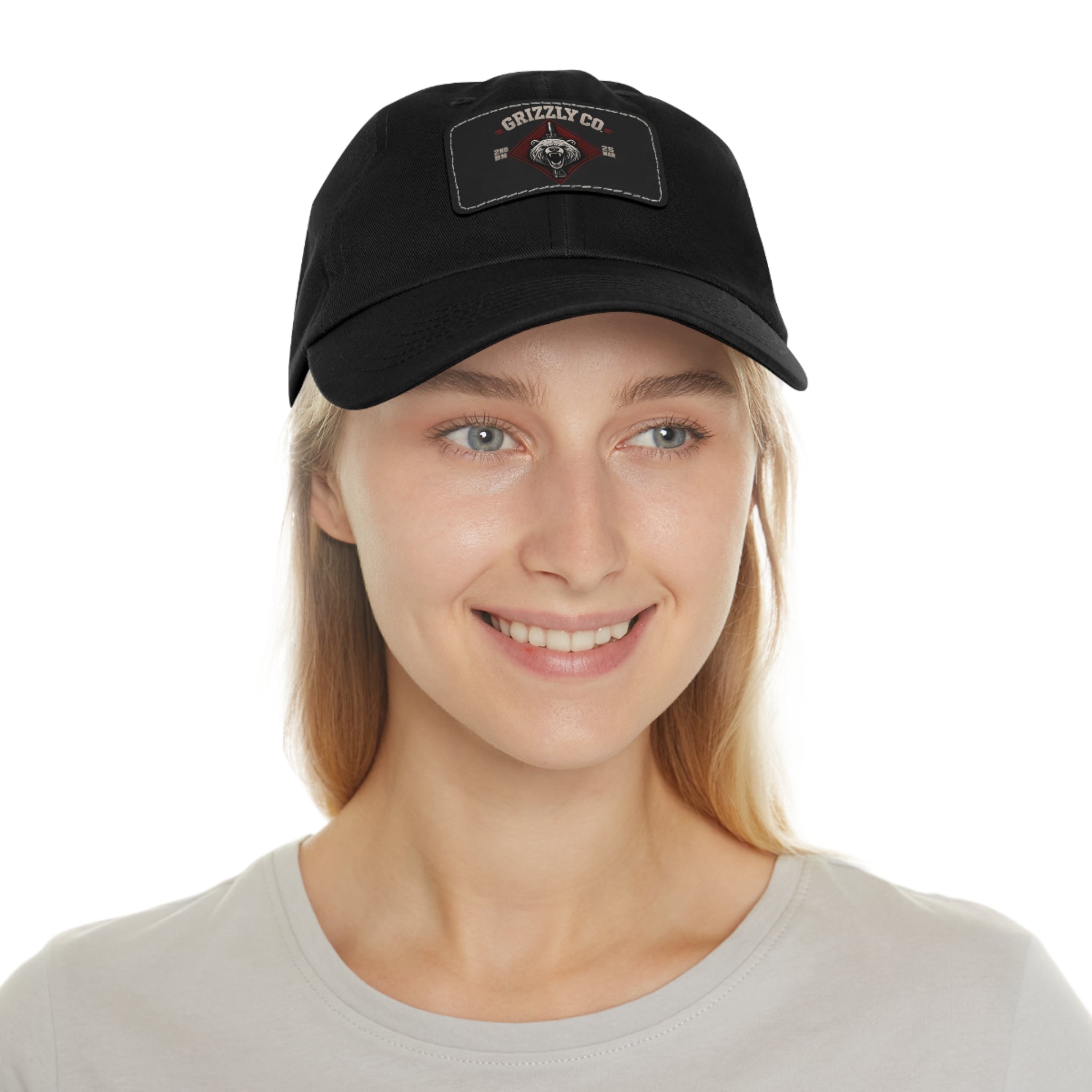 Bear Logo Leather Patch Dad Hat — Vintage Outdoor Cap