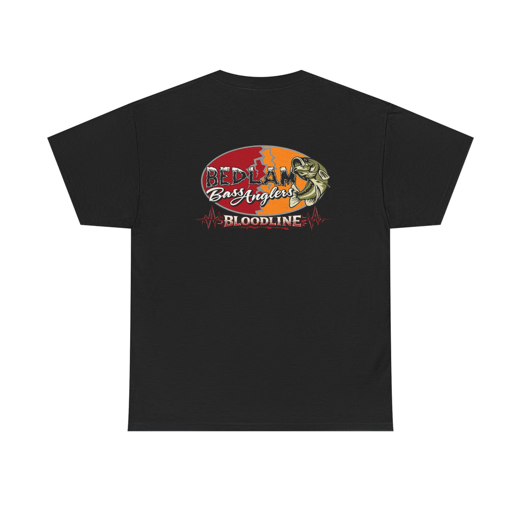 Fishing Bass Graphic Tee — "Red Lake Bassington" Vintage Sunset T-Shirt