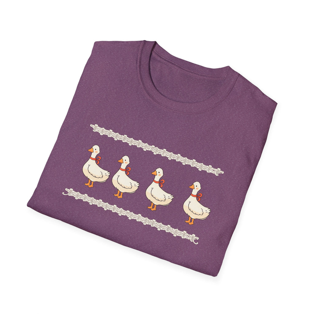 Cute Duck Row Graphic T-Shirt — Whimsical Farm Animal Tee