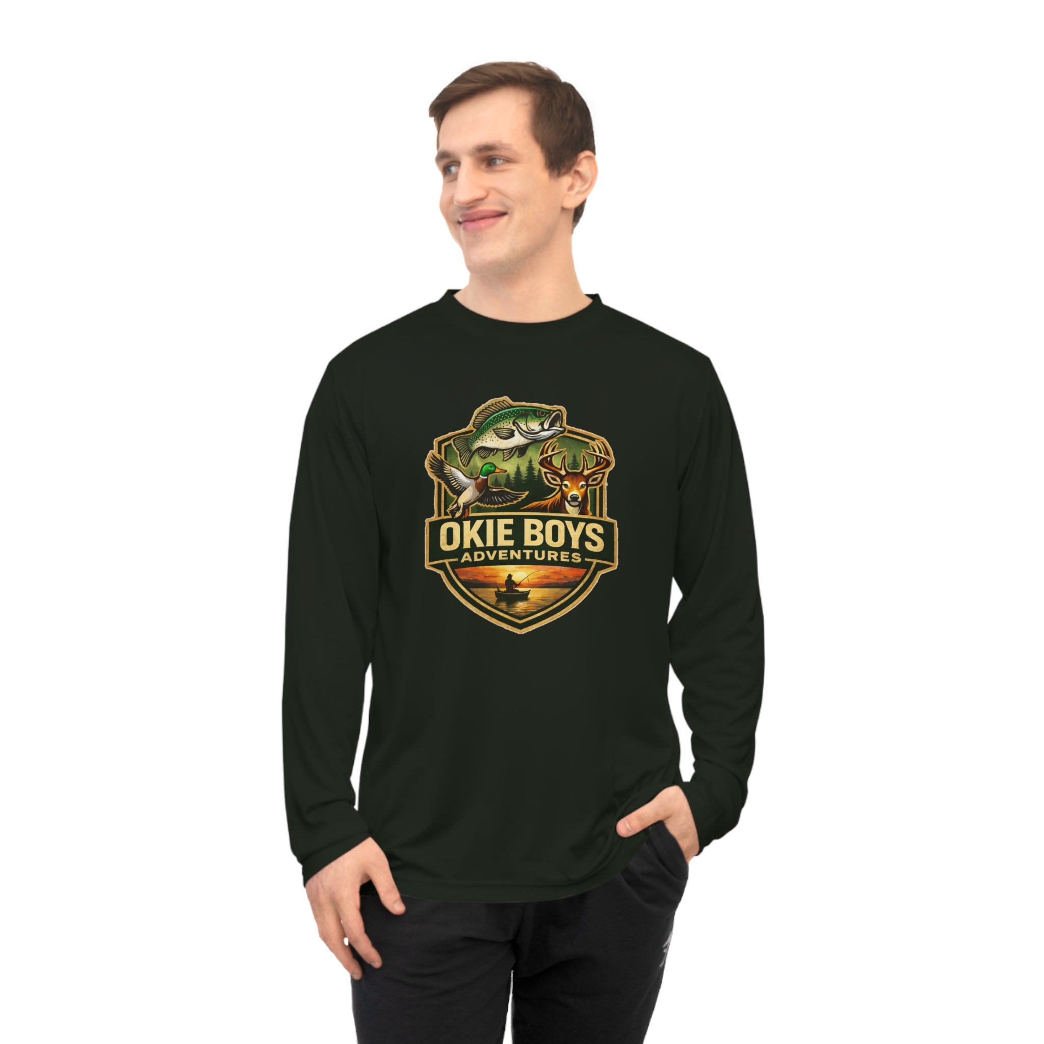 Okie Boys Adventures Long Sleeve Shirt – Fishing & Outdoors Logo Performance Tee