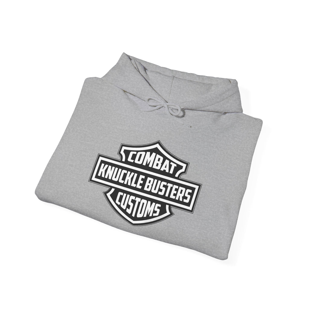 Combat Knuckle Busters Customs Logo Hoodie – Motorcycle Club Style Pullover