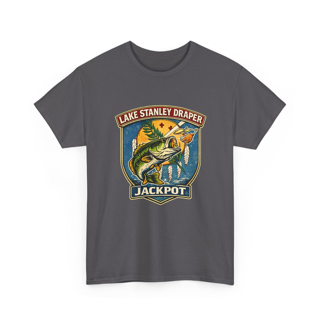 Fishing T-Shirt — "Lake Stanley Draper Jackpot" Vintage Bass Tee