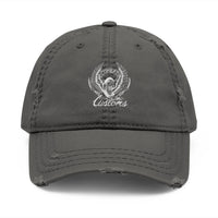 Distressed Embroidered Dad Hat — Cursive 'Warrior' Logo