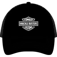 Combat Knuckle Busters Customs Trucker Hat — Black Mesh-Back Cap