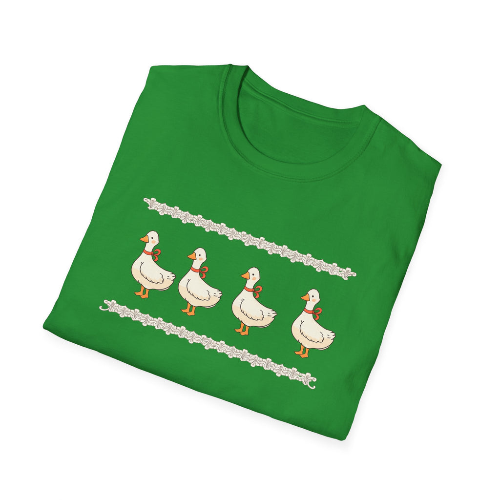 Cute Duck Row Graphic T-Shirt — Whimsical Farm Animal Tee