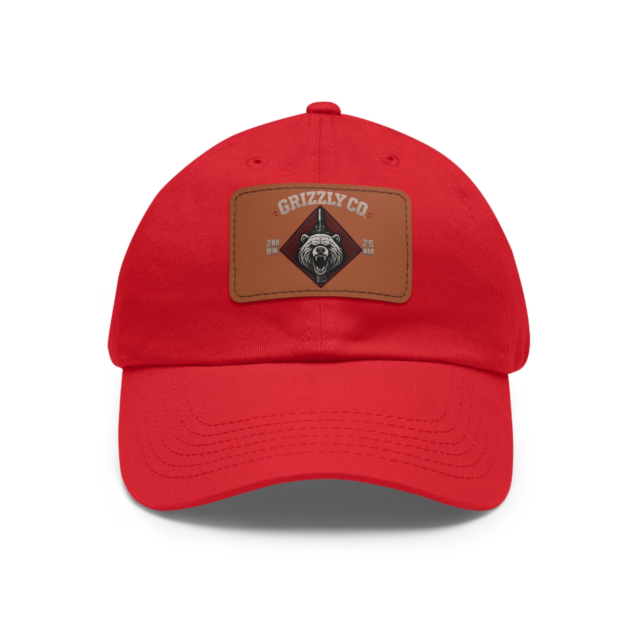 Bear Logo Leather Patch Dad Hat — Vintage Outdoor Cap