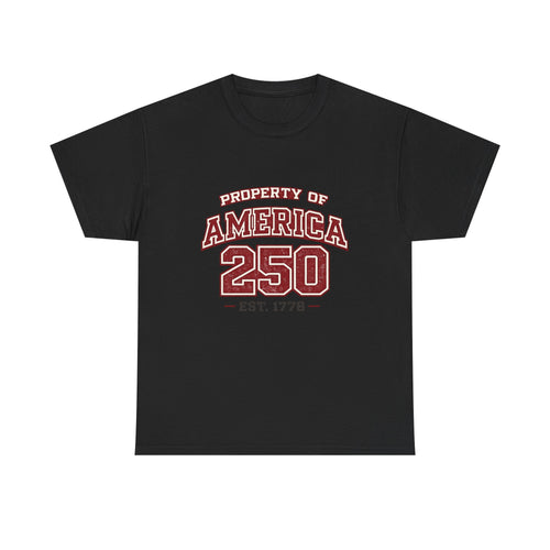 America 250 T-Shirt — "Property of America 250 Est. 1776" Patriotic Tee