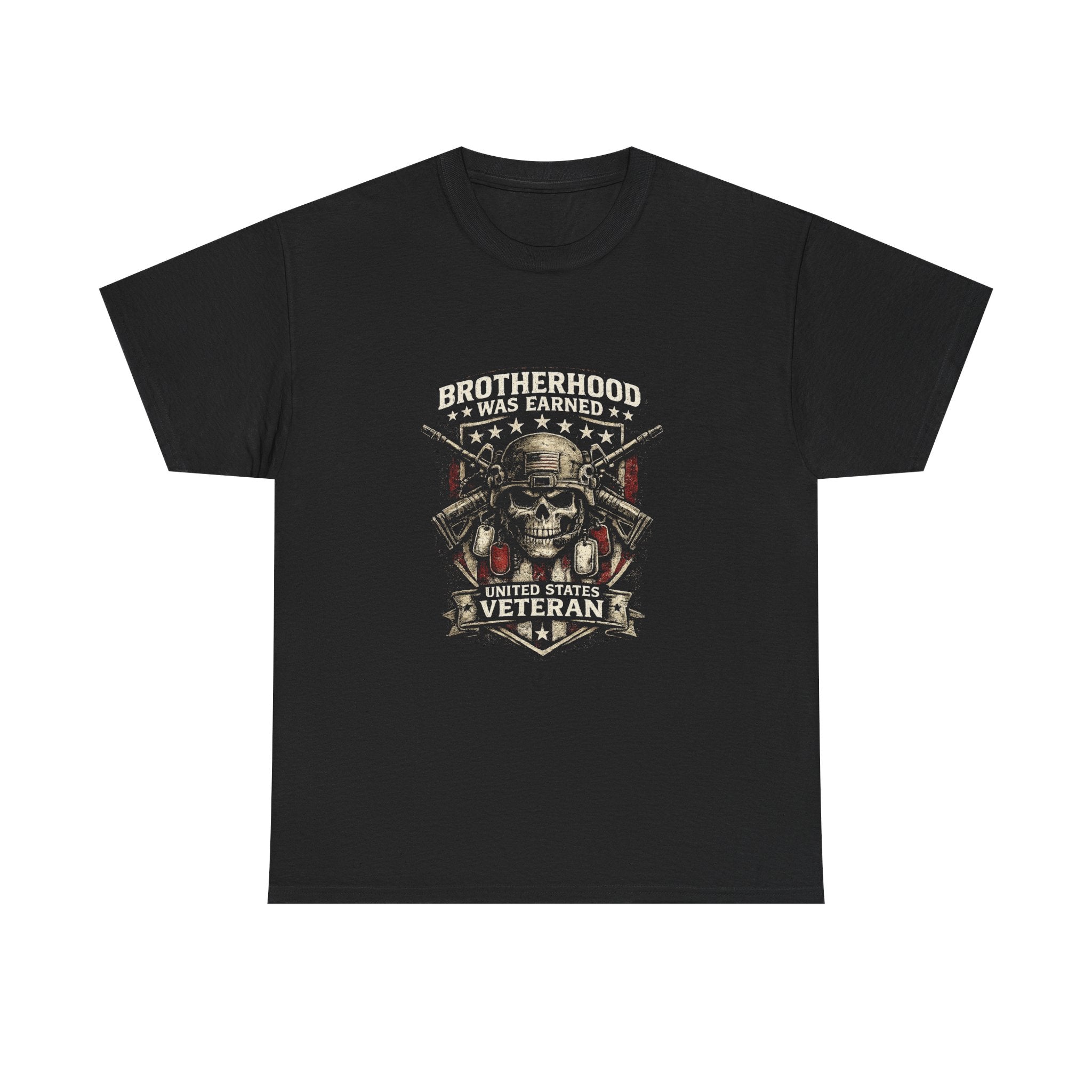 Veteran Brotherhood T-Shirt — "Brotherhood Was Earned" Military Skull Tee