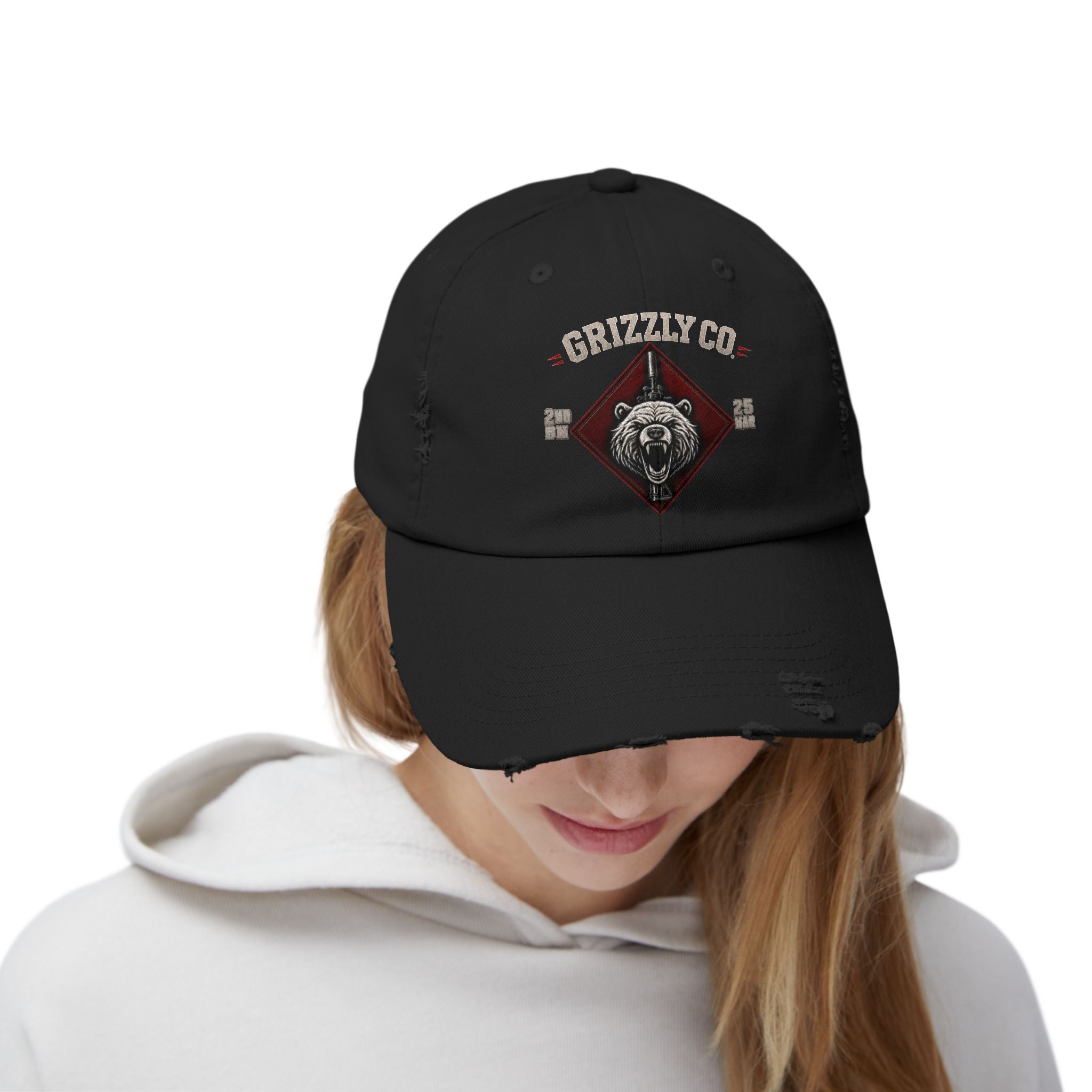 Distressed Bear Dad Hat – Vintage Rawr Bear Logo Cap