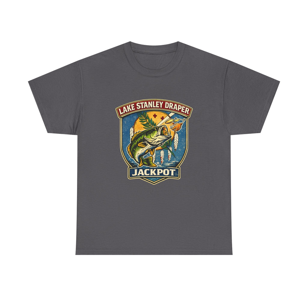 Fishing T-Shirt — "Lake Stanley Draper Jackpot" Vintage Bass Tee