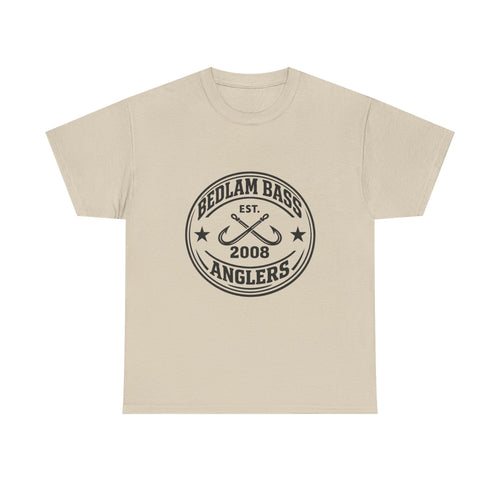 Bass Anglers Club T-Shirt — "Bedlam Bass Anglers Est. 2008" Vintage Fishing Tee