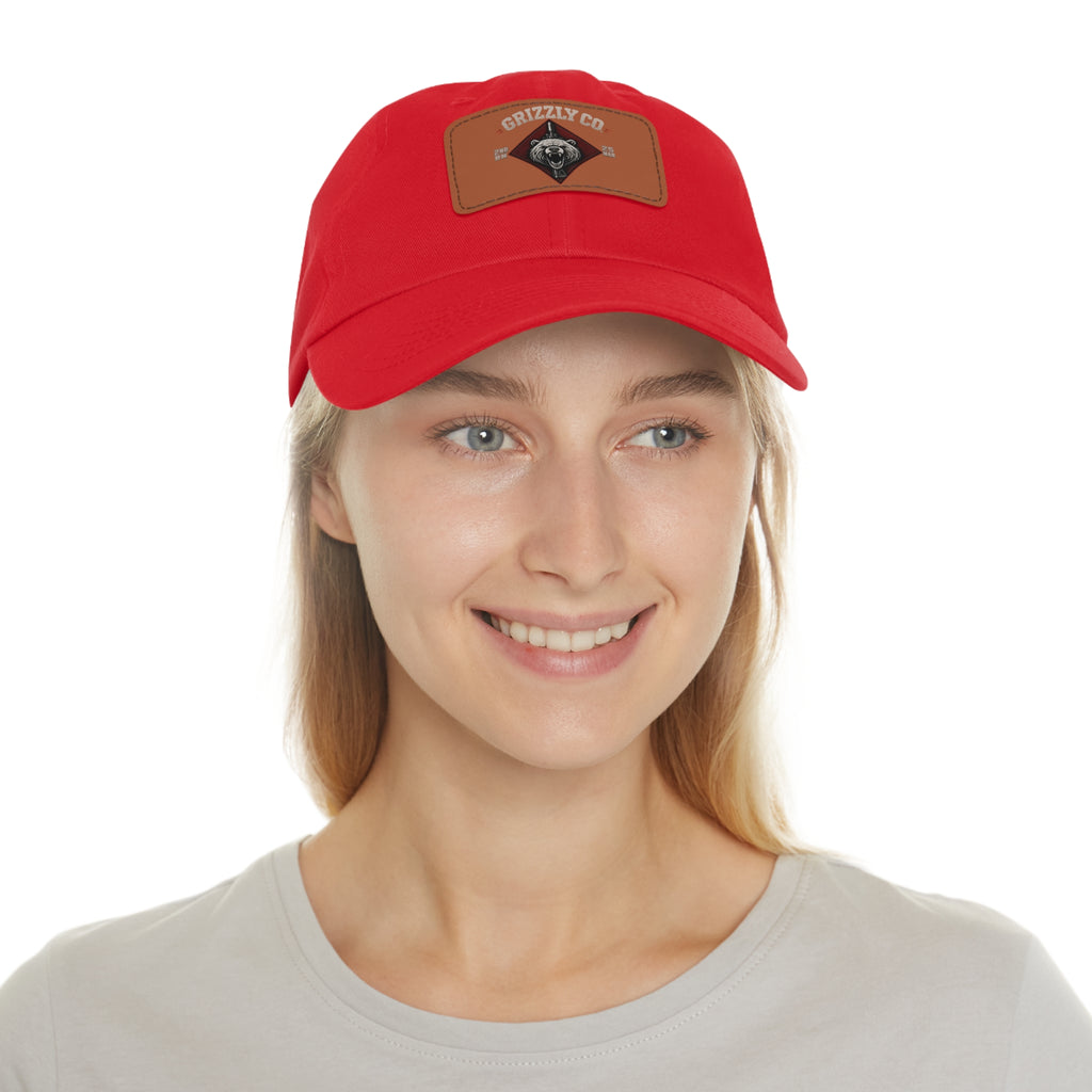 Bear Logo Leather Patch Dad Hat — Vintage Outdoor Cap