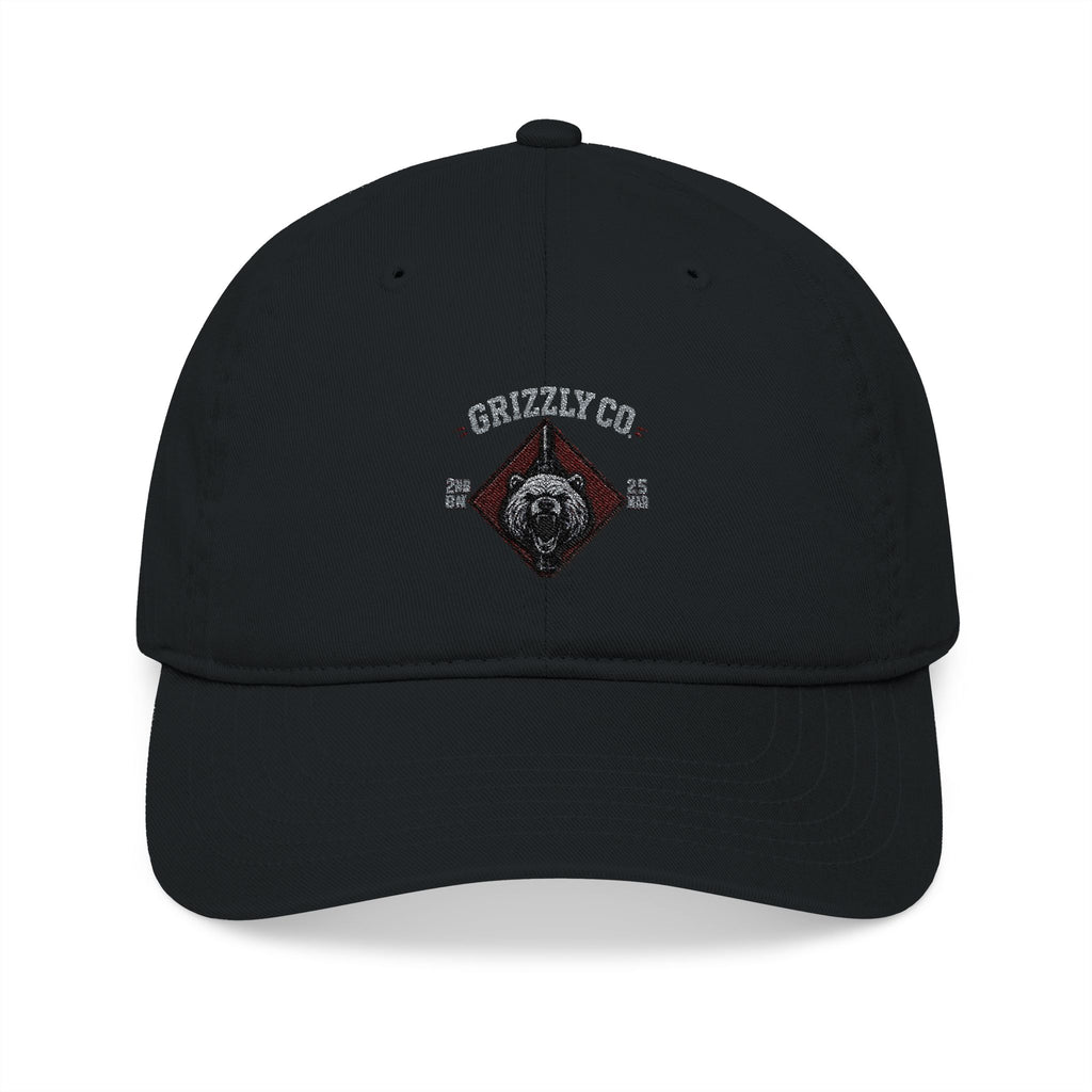 Embroidered Bear Crest Organic Baseball Cap — Eco Cotton Dad Hat