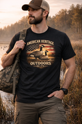 American Heritage Outdoors T‑Shirt — Goose Hunting Flag Design (Est. 1776)