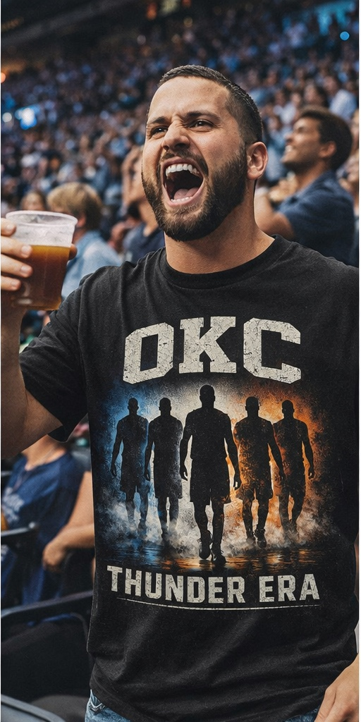 OKC Thunder Era T-Shirt — Basketball Team Silhouette Tee