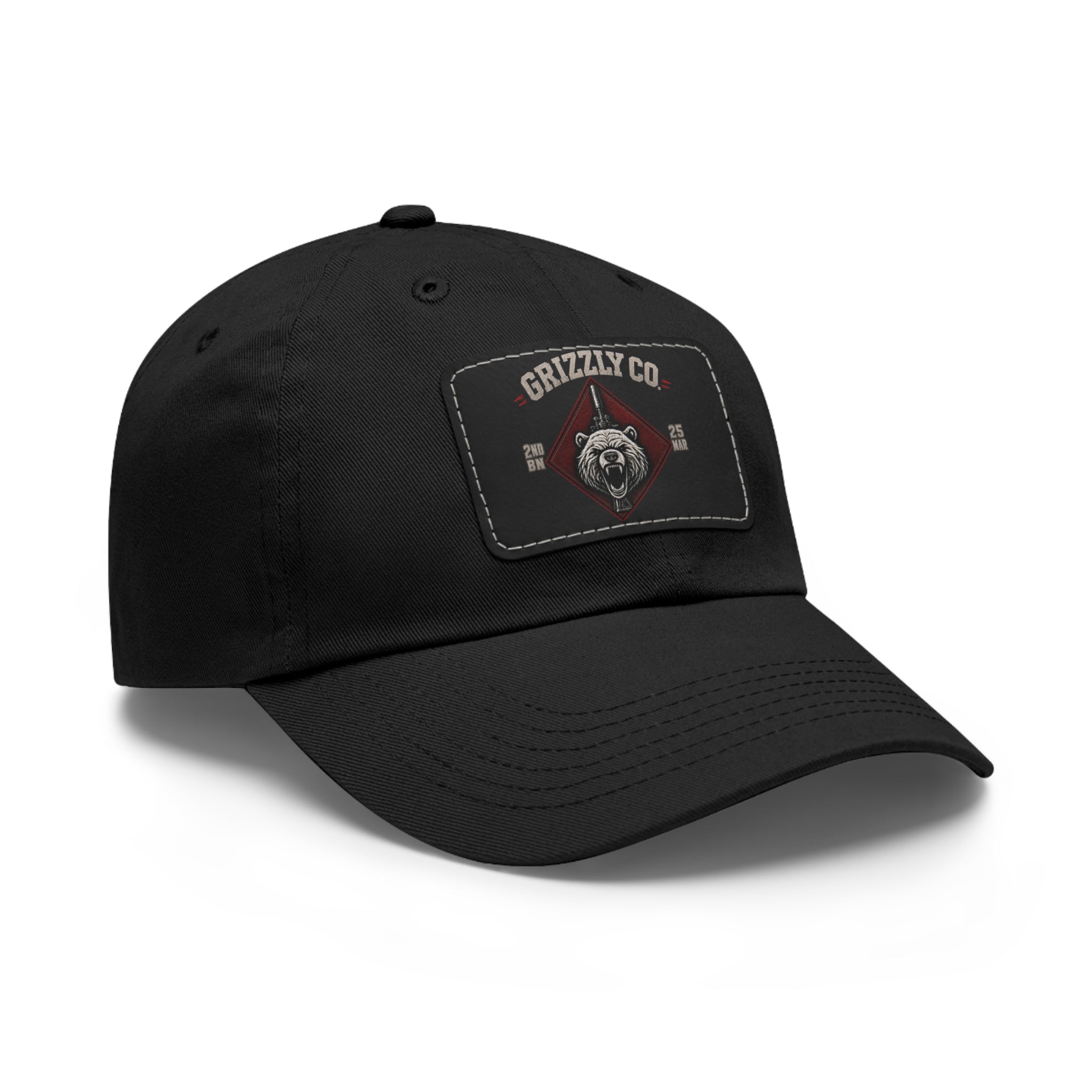 Bear Logo Leather Patch Dad Hat — Vintage Outdoor Cap