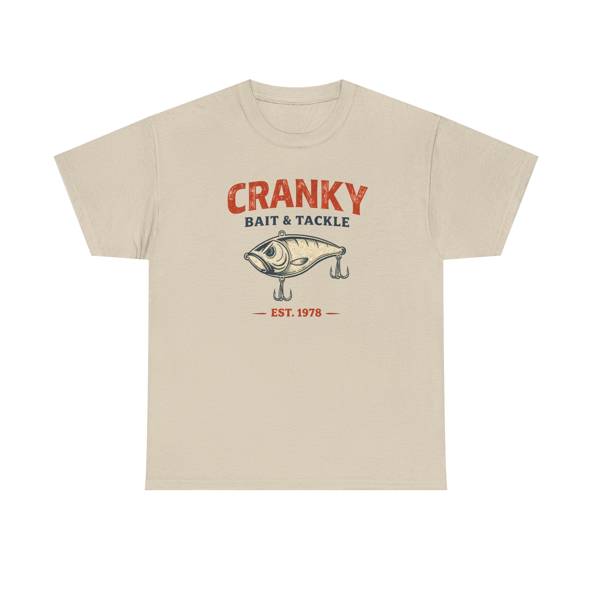 Cranky Bait & Tackle Fishing T‑Shirt – Vintage Lure Graphic, Est. 1978