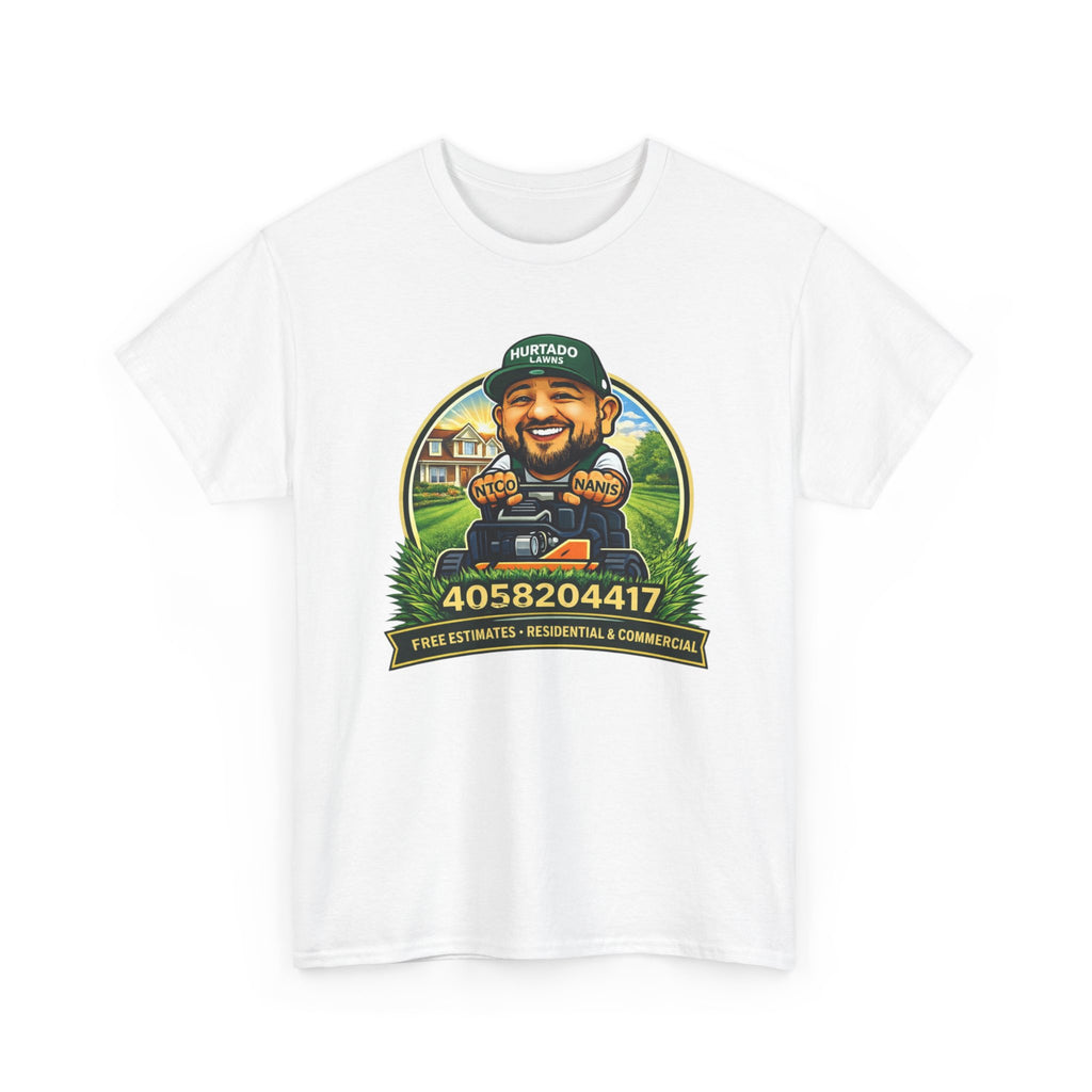 Lawn Care Mascot T-Shirt – Personalized Phone Number Garden Mower Tee