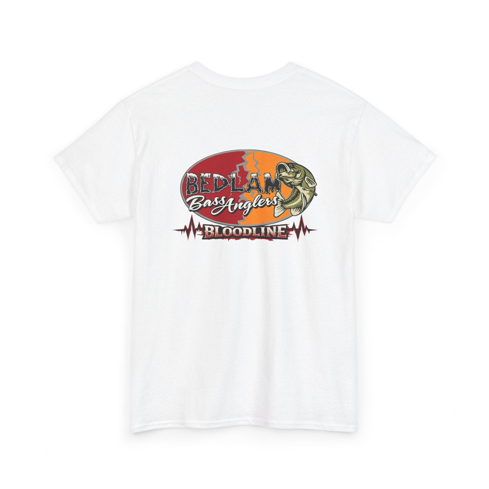 Fishing Bass Graphic Tee — "Red Lake Bassington" Vintage Sunset T-Shirt