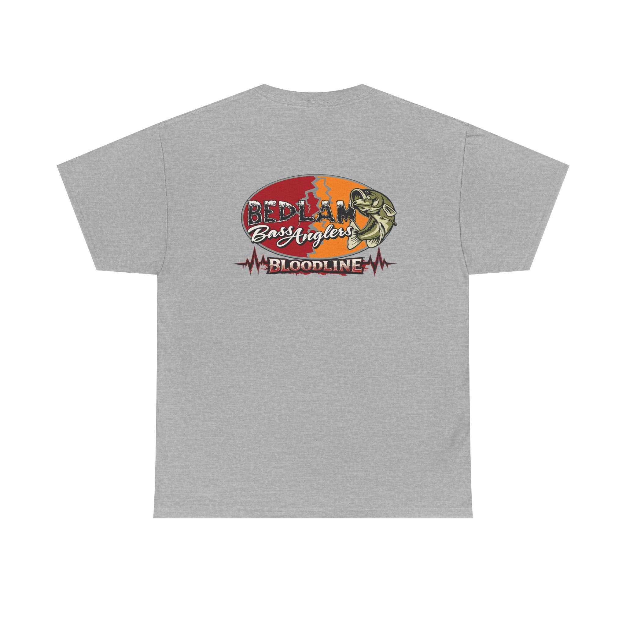 Fishing Bass Graphic Tee — "Red Lake Bassington" Vintage Sunset T-Shirt